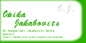 opika jakabovits business card
